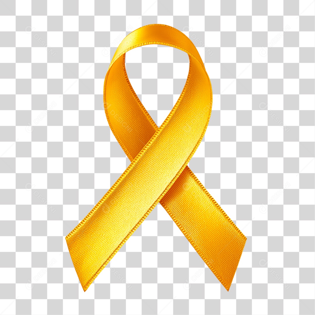 Laço Amarelo Conscientização PNG Transparente