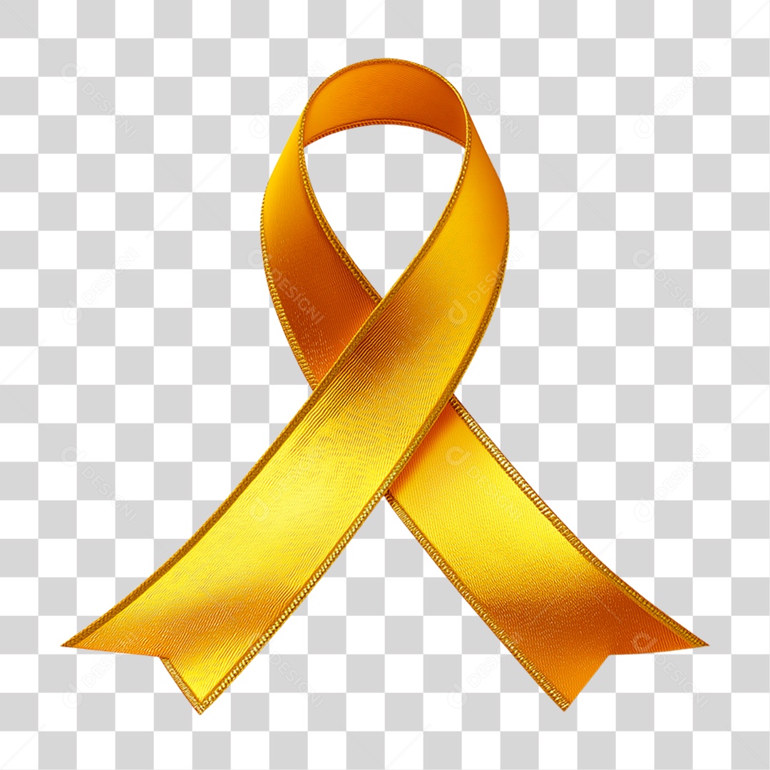 Laço Amarelo Conscientização PNG Transparente