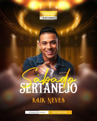 Flyer Próximos Shows Sertanejo Social Media PSD Editável