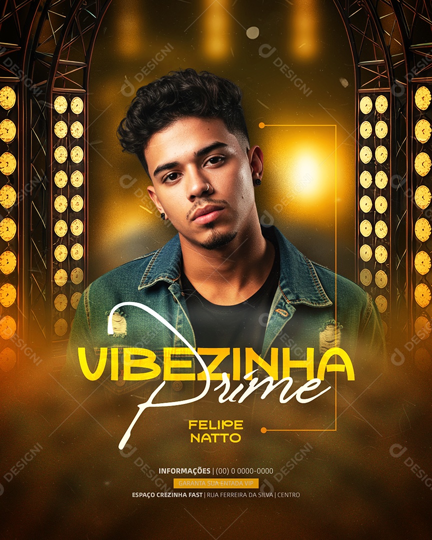 Flyer Próximos Shows Vibezinha Social Media PSD Editável