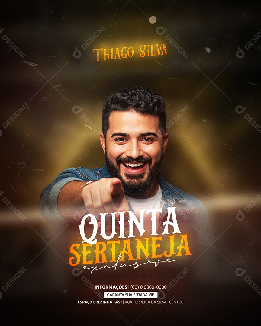 Flyer Próximos Shows Quinta Sertaneja Social Media PSD Editável