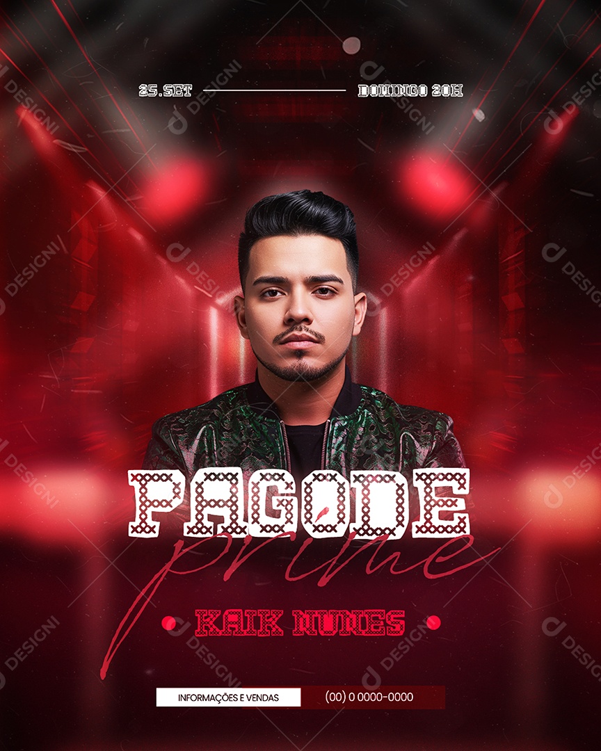 Flyer Próximos Shows Pagode Prime Social Media PSD Editável