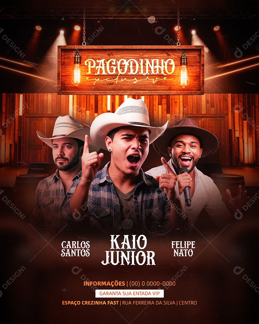 Flyer Próximos Shows Pagodinho Social Media PSD Editável