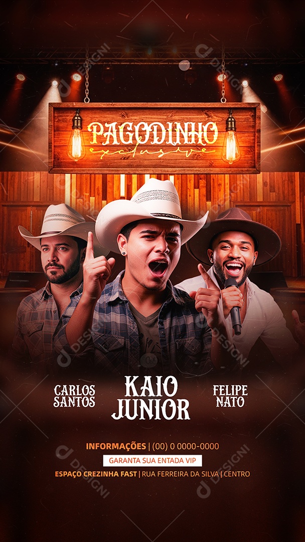 Story Flyer Próximos Shows Pagodinho Social Media PSD Editável