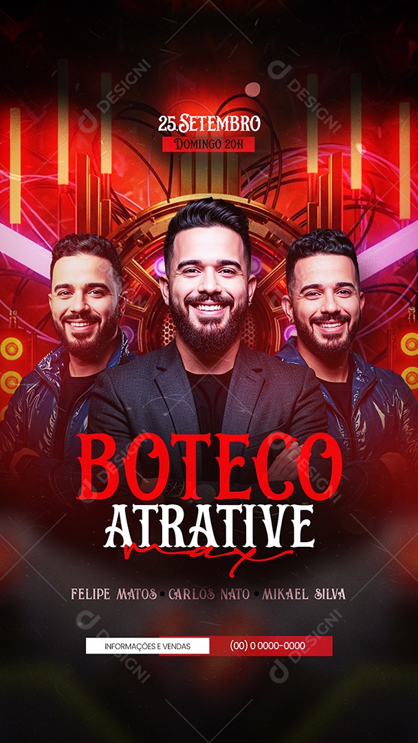 Story Flyer Próximos Shows Boteco Social Media PSD Editável