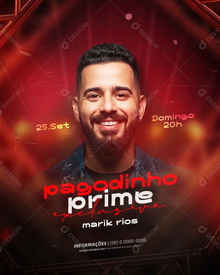 Flyer Próximos Shows Pagodinho Social Media PSD Editável