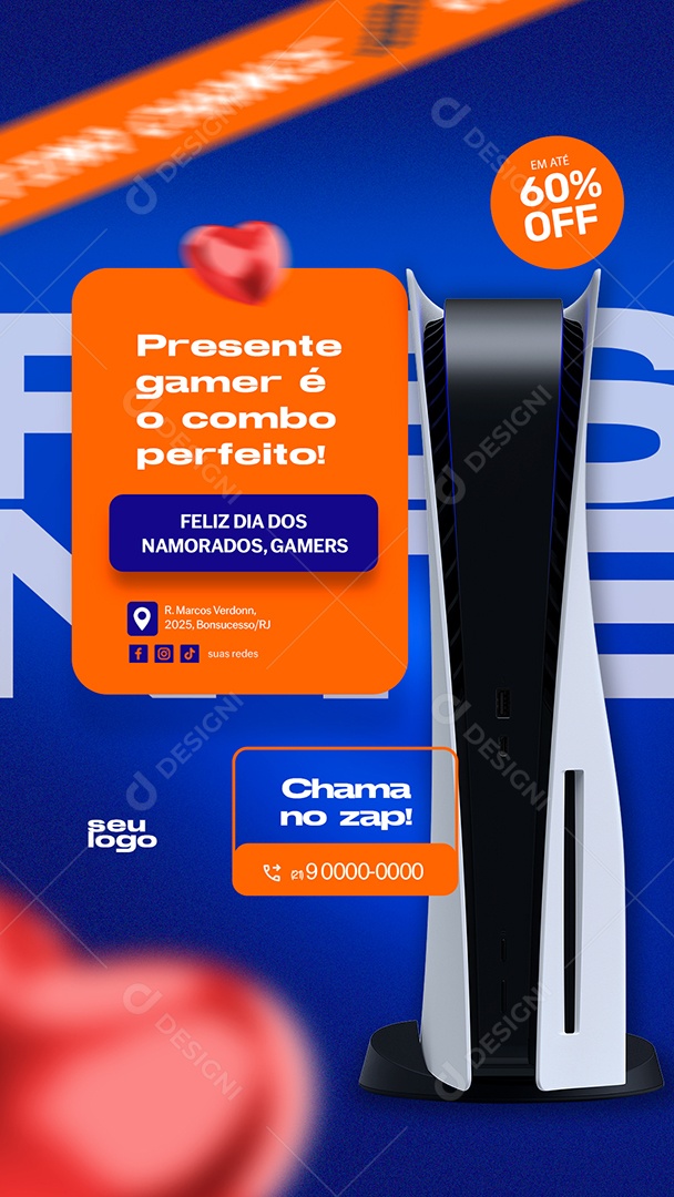 Story Loja de Games Presente Gamer é o Combo Perfeito Social Media PSD Editável