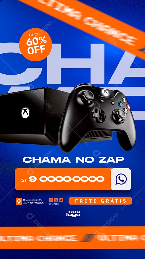 Story Loja de Games Chama no Zap Social Media PSD Editável
