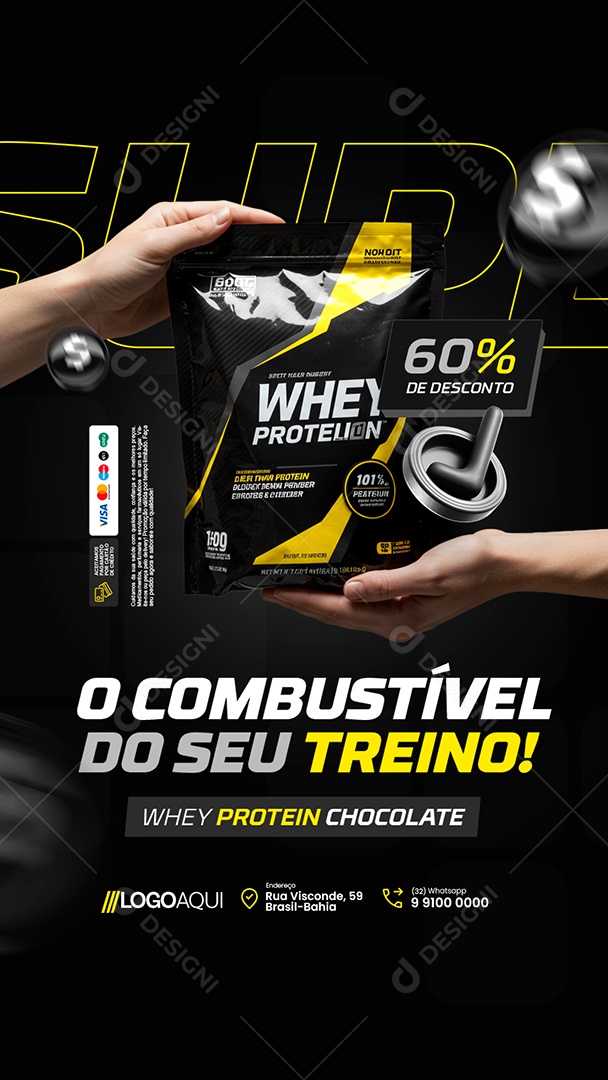 Story Loja de Suplementos O Combustível do Seu Treino Social Media PSD Editável