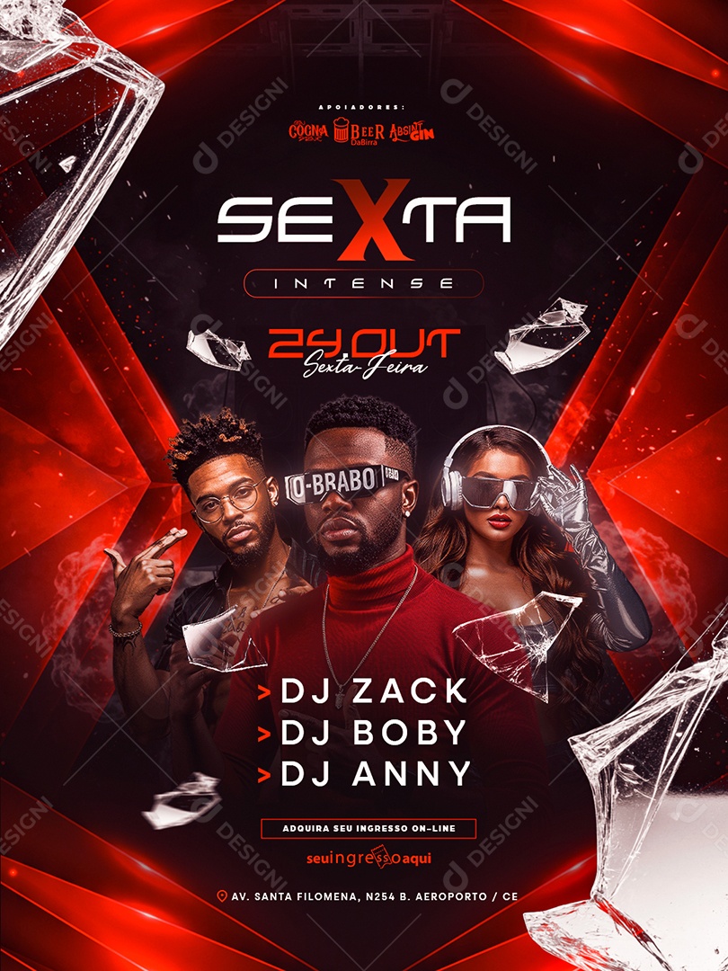 Flyer Próximos Shows Sexta Intense Sexta Feira Social Media PSD Editável