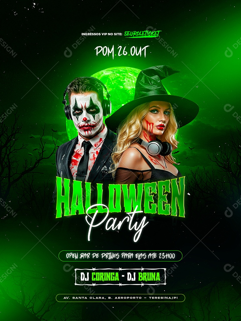 Flyer Próximos Shows Halloween Party Social Media PSD Editável