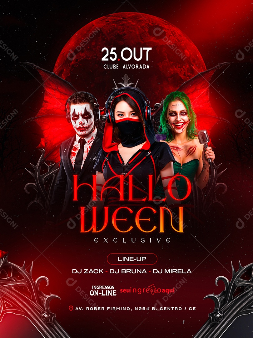 Flyer Próximos Shows Halloween Exclusive Social Media PSD Editável