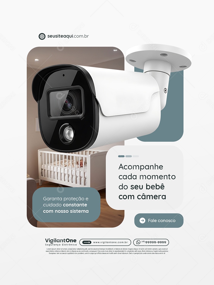 CFTV Acompanhe Cada Momento do Seu Bebê com Câmera Social Media PSD Editável