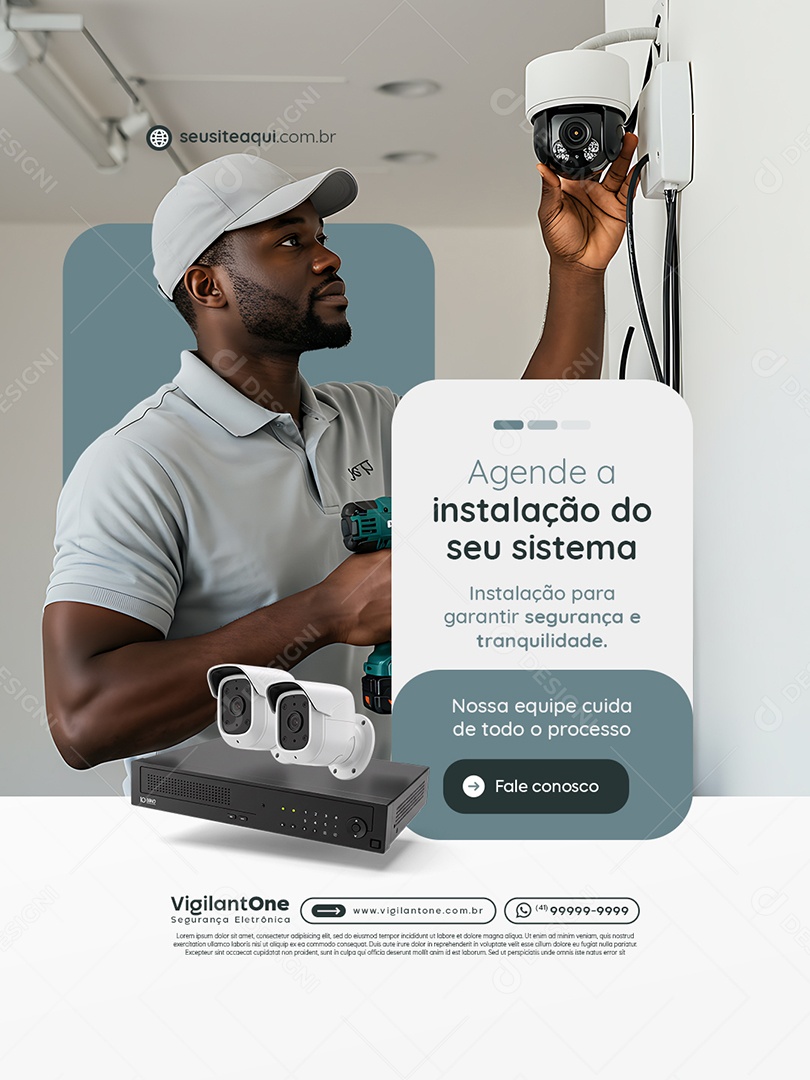 CFTV Agende a Instalação do Seu Sistema Social Media PSD Editável