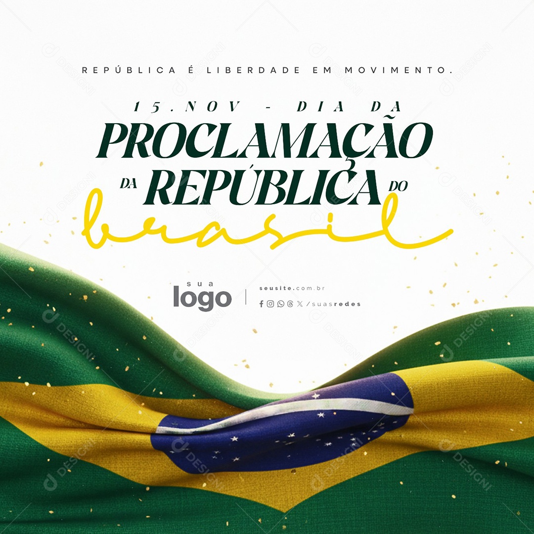 Dia da Proclamação da República 15 de Novembro Social Media PSD Editável
