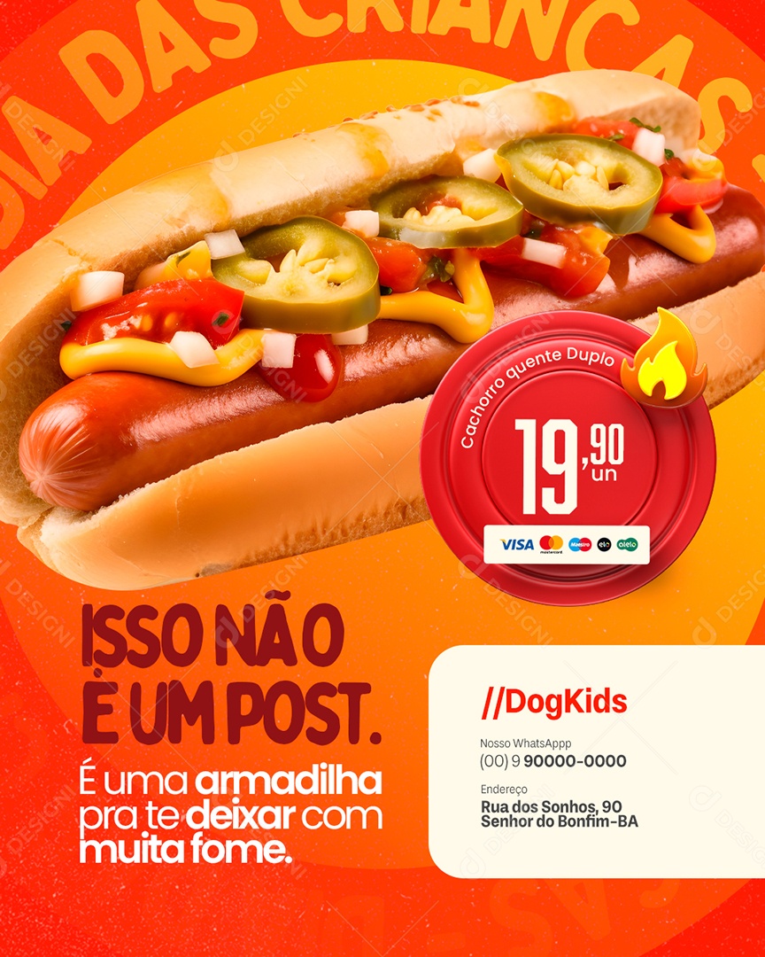 Dogueria Dia das Crianças Isso Não é Um Post Social Media PSD Editável