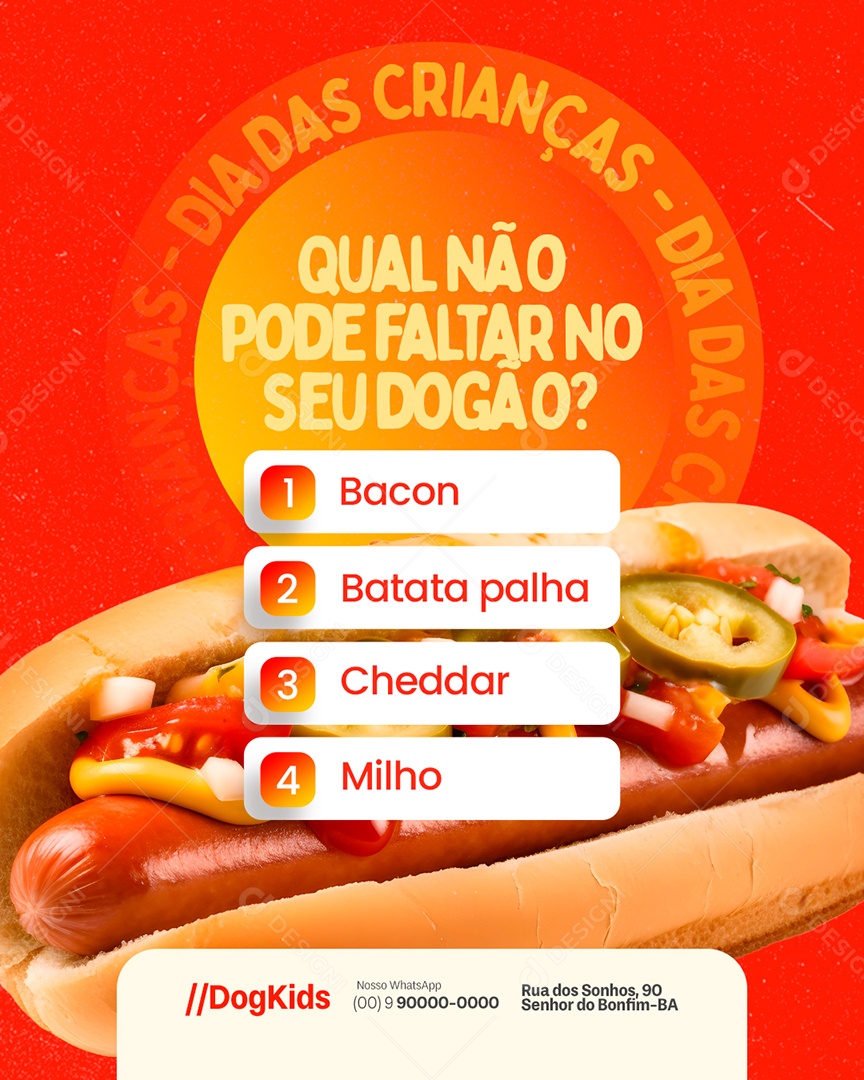 Dogueria Qual Não Pode Faltar no Seu Dogão Social Media PSD Editável