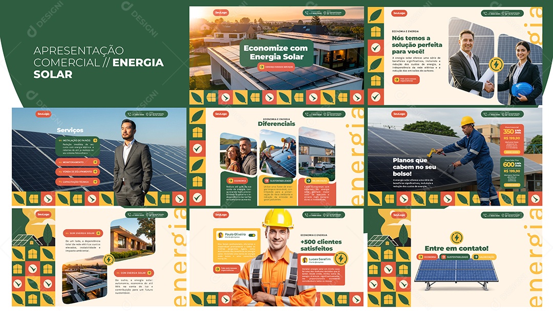 Apresentação Comercial Energia Solar PSD Editável