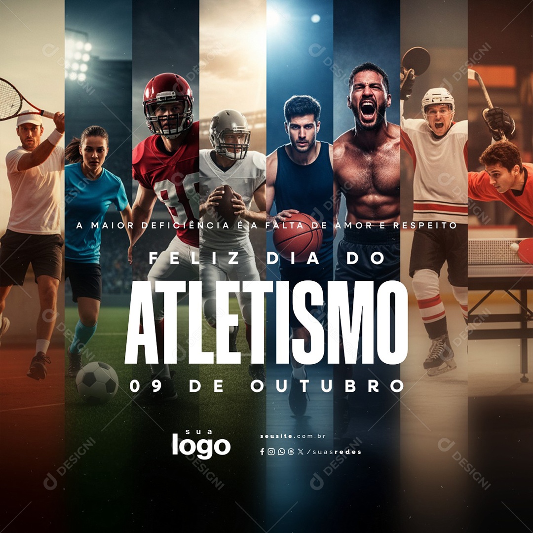 Feliz Dia do Atletismo 09 de Outubro Social Media PSD Editável