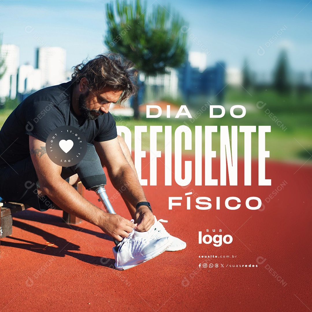 Dia do Deficiente Físico 11 de Outubro Social Media PSD Editável
