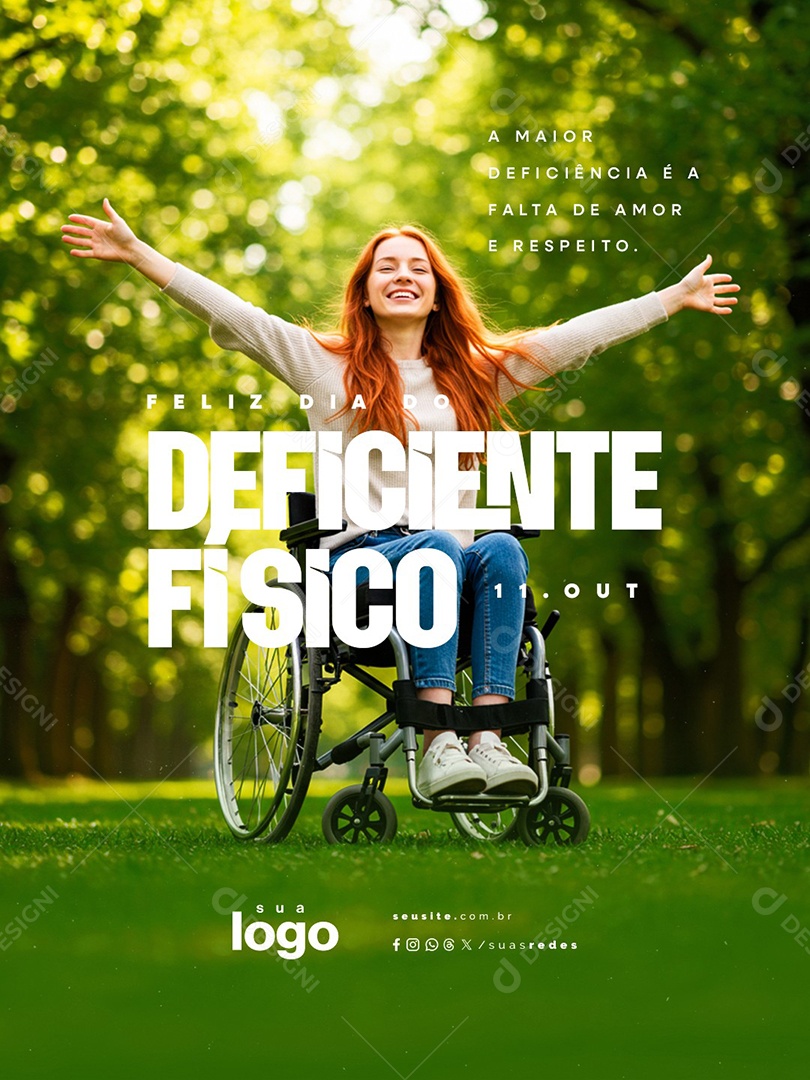 Feliz Dia do Deficiente Físico 11 de Outubro Social Media PSD Editável