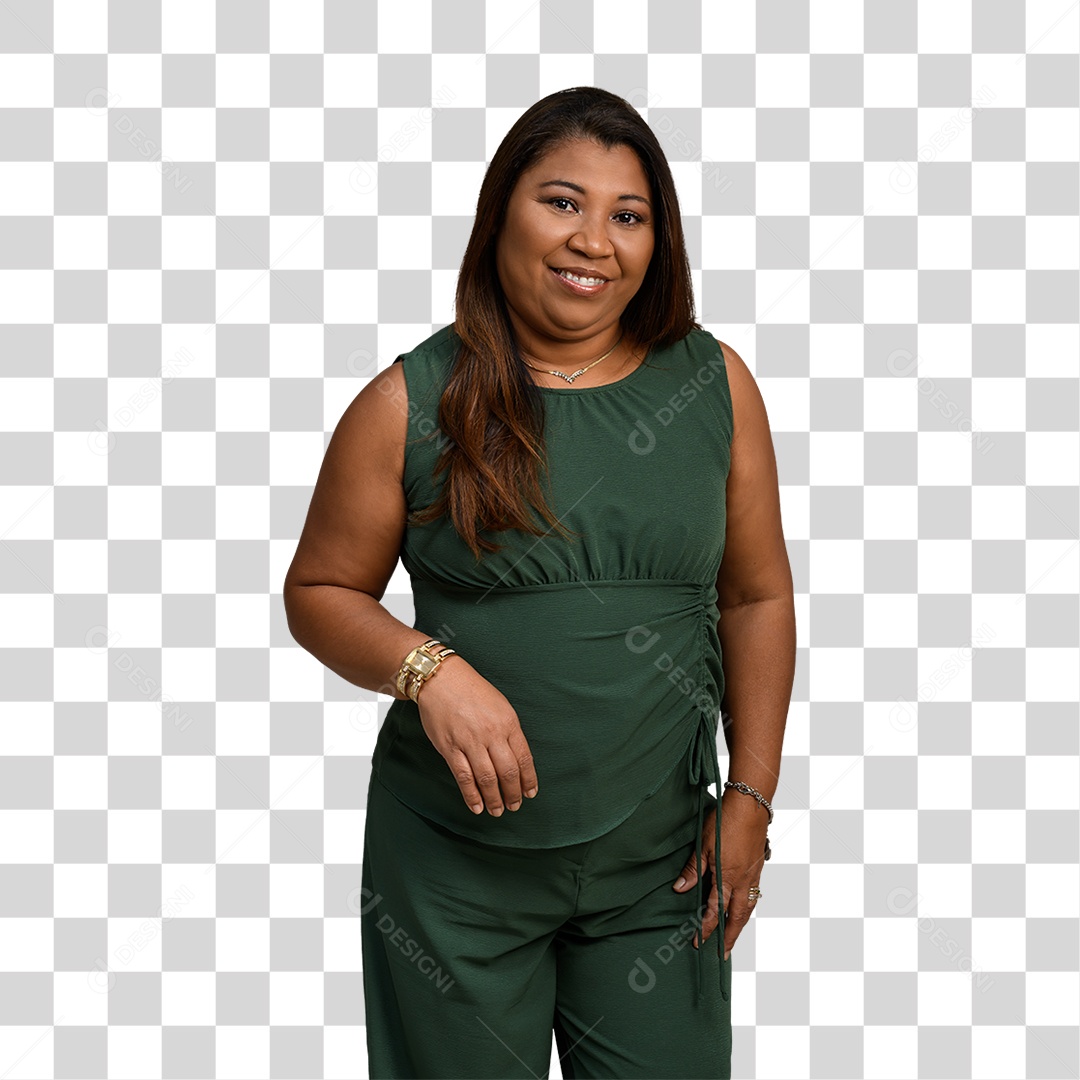 Mulher Morena Sorrindo PNG Transparente