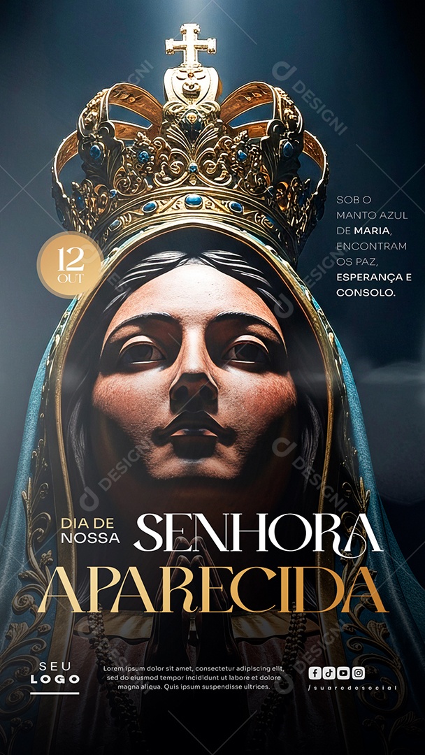 Story Dia de Nossa Senhora Aparecida 12 de Outubro Social Media PSD Editável