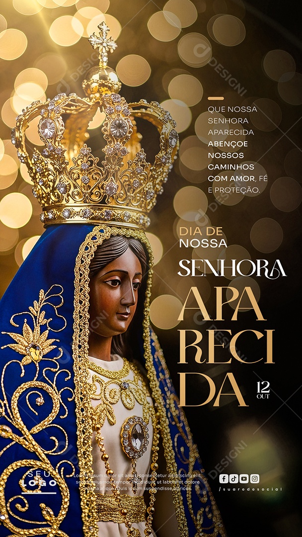 Story Dia de Nossa Senhora Aparecida 12 de Outubro Social Media PSD Editável