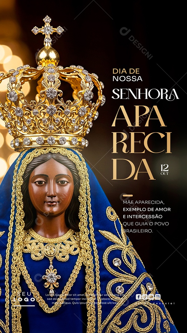 Story Dia de Nossa Senhora Aparecida 12 de Outubro Social Media PSD Editável