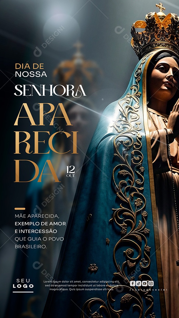Story Dia de Nossa Senhora Aparecida 12 de Outubro Social Media PSD Editável