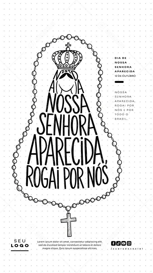 Story Dia de Nossa Senhora Aparecida 12 de Outubro Social Media PSD Editável