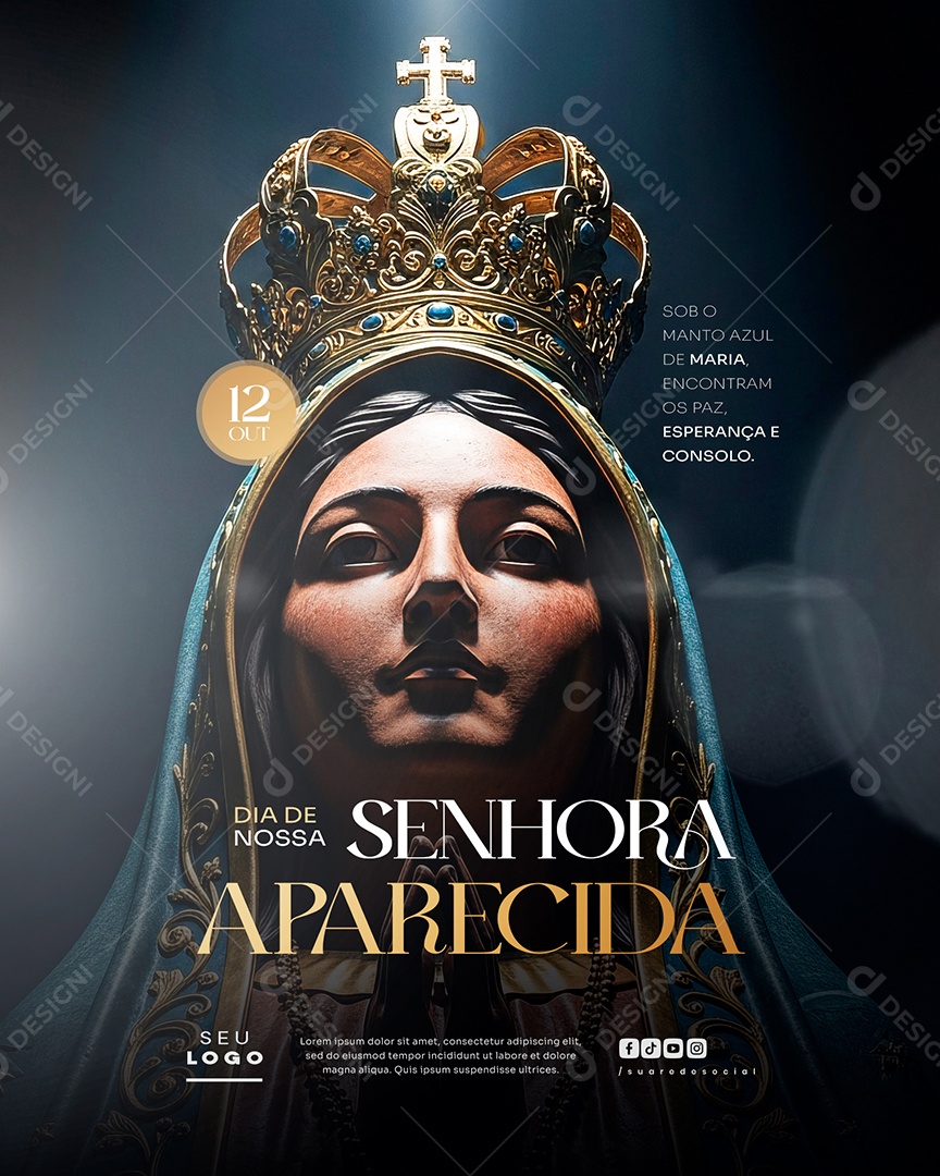 Dia de Nossa Senhora Aparecida 12 de Outubro Social Media PSD Editável