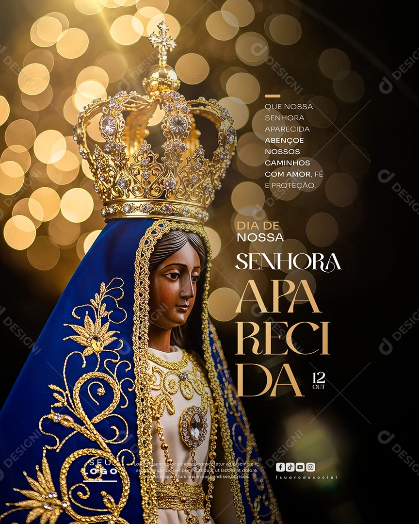 Dia de Nossa Senhora Aparecida 12 de Outubro Social Media PSD Editável