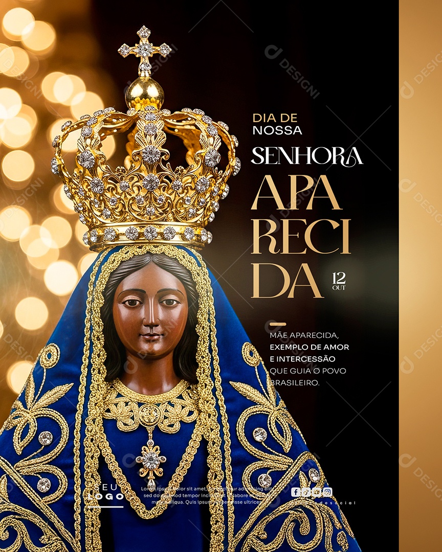 Dia de Nossa Senhora Aparecida 12 de Outubro Social Media PSD Editável