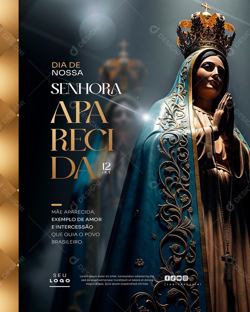 Dia de Nossa Senhora Aparecida 12 de Outubro Social Media PSD Editável