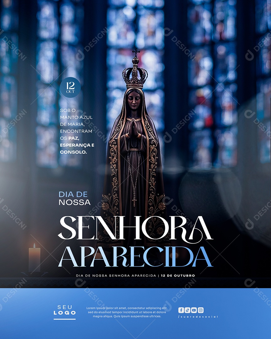 Dia de Nossa Senhora Aparecida 12 de Outubro Social Media PSD Editável