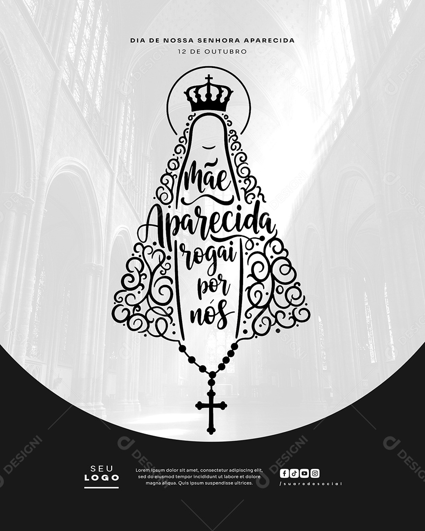 Dia de Nossa Senhora Aparecida 12 de Outubro Social Media PSD Editável