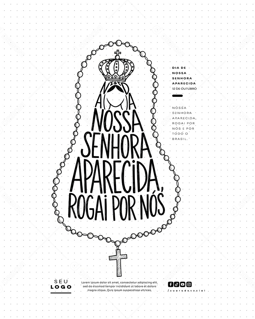 Dia de Nossa Senhora Aparecida 12 de Outubro Social Media PSD Editável