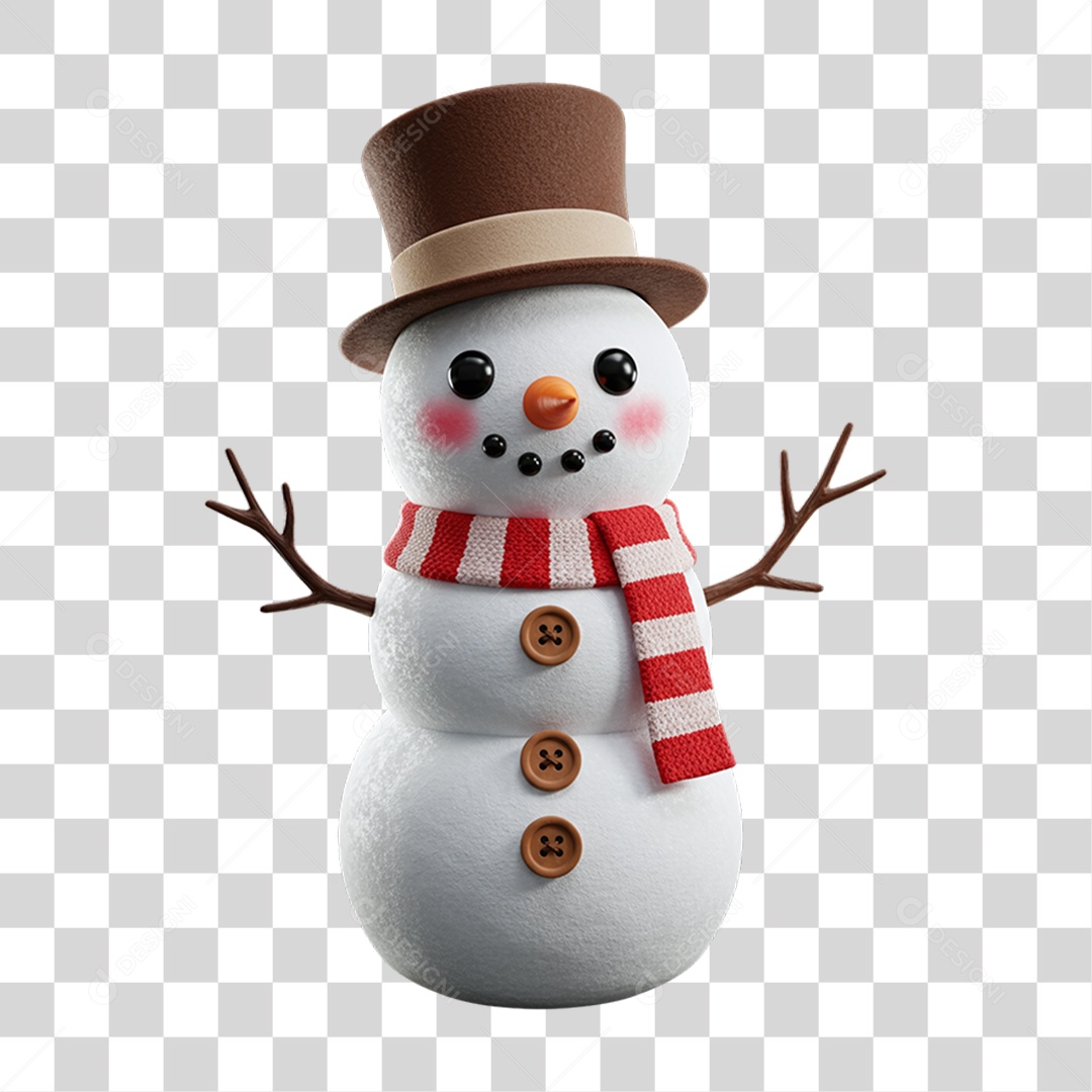 Boneco de Neve para Enfeite de Natal PNG Transparente
