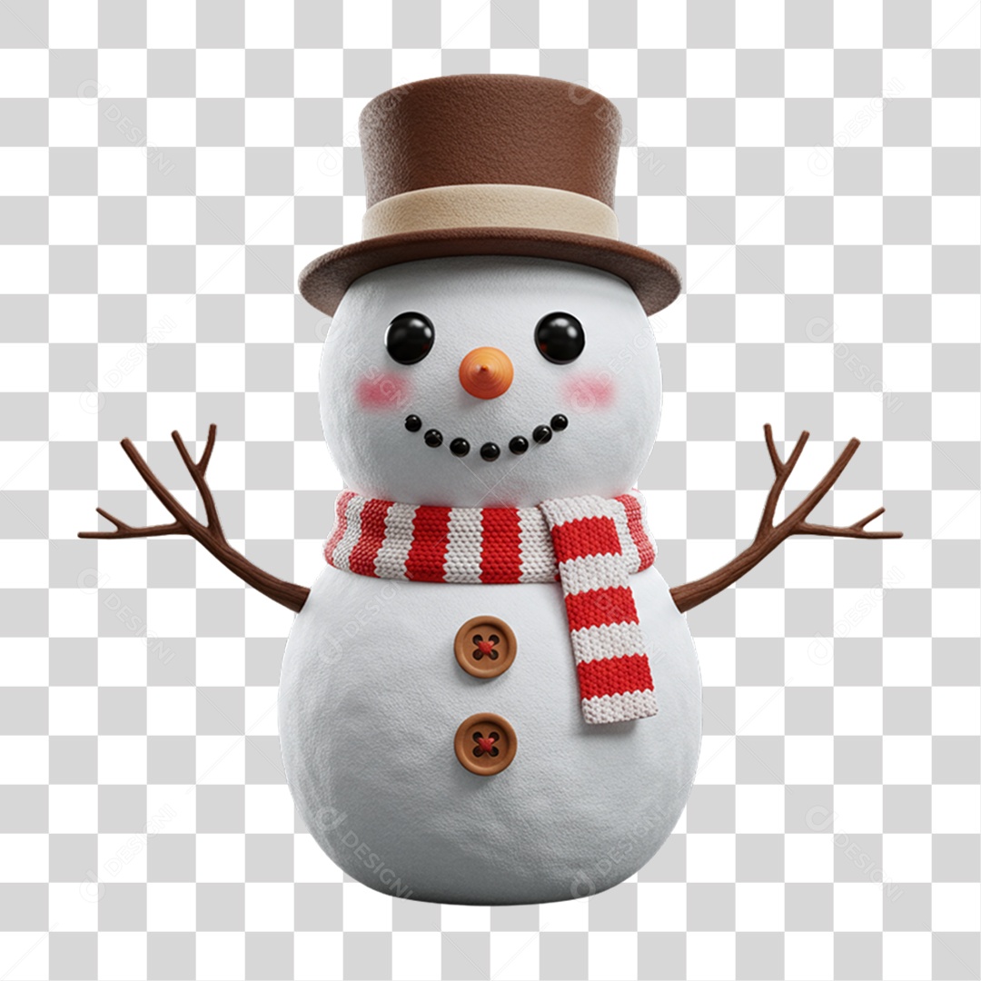 Boneco de Neve para Enfeite de Natal PNG Transparente