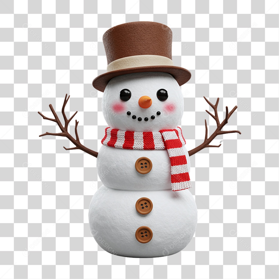 Boneco de Neve para Enfeite de Natal PNG Transparente