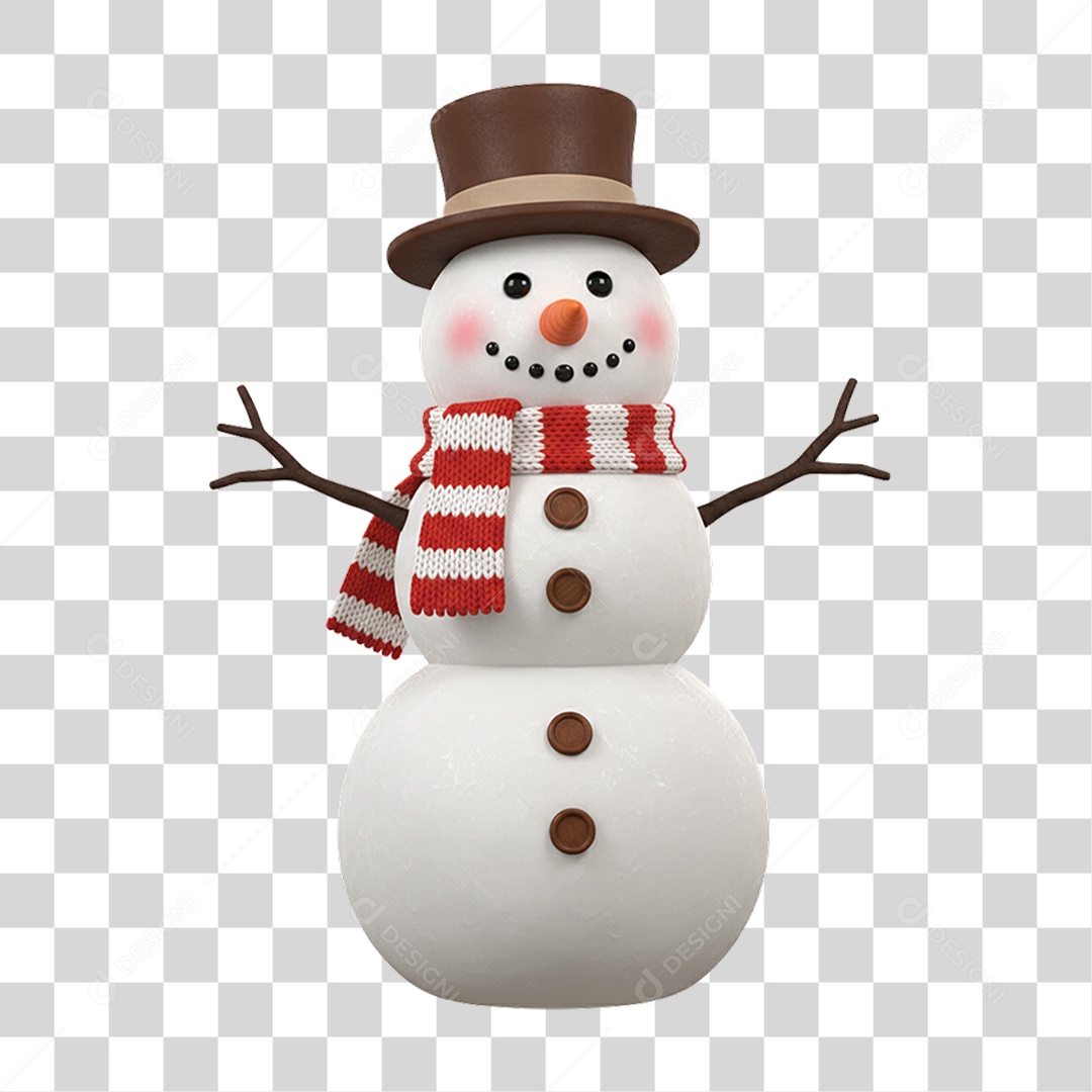 Boneco de Neve para Enfeite de Natal PNG Transparente