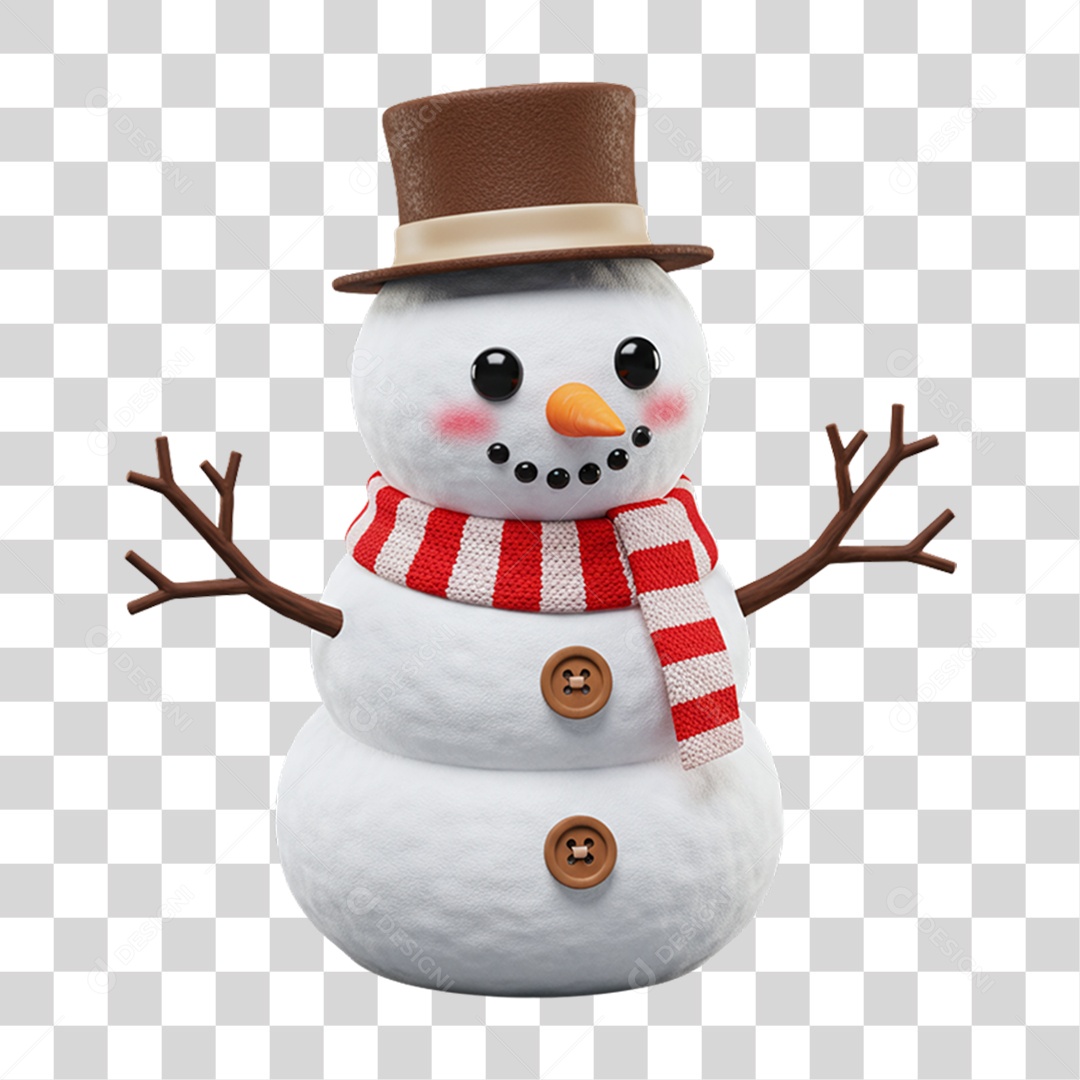 Boneco de Neve para Enfeite de Natal PNG Transparente