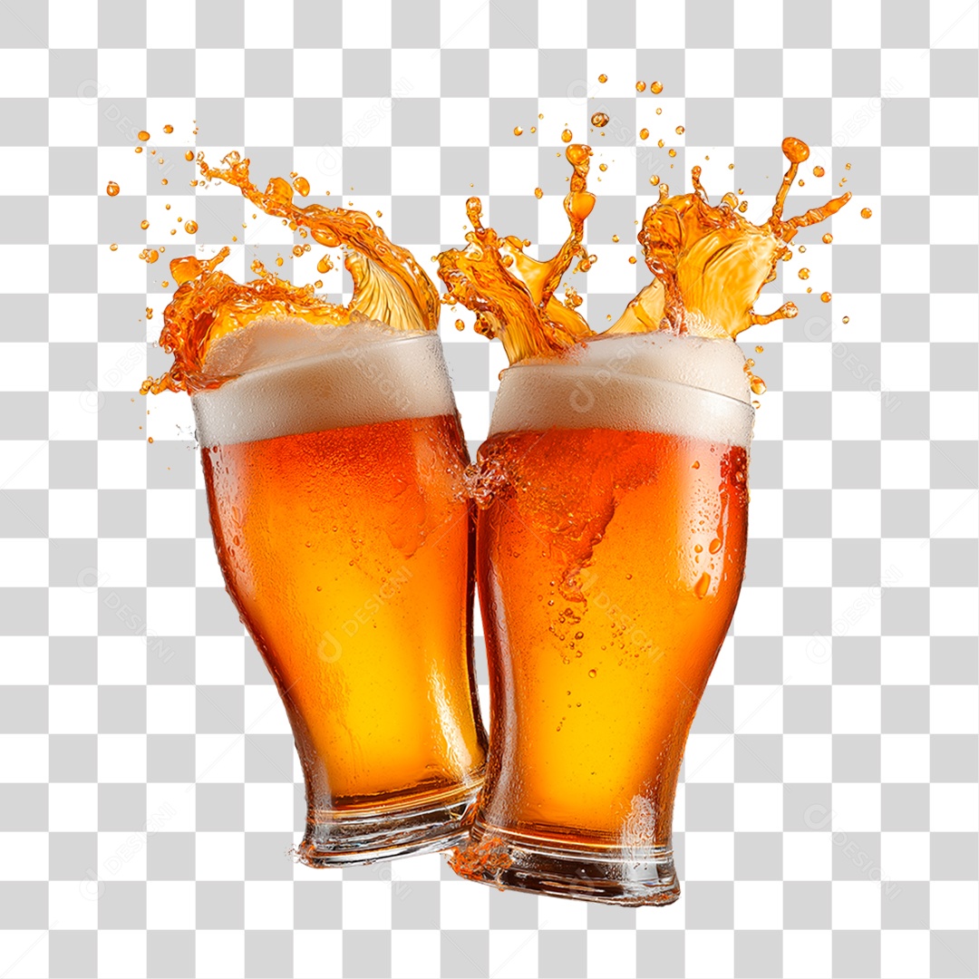 Copos de Cerveja PNG Transparente