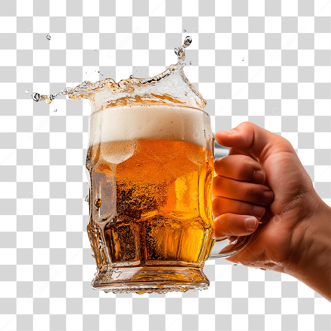 Mão Segurando Caneca de Cerveja PNG Transparente