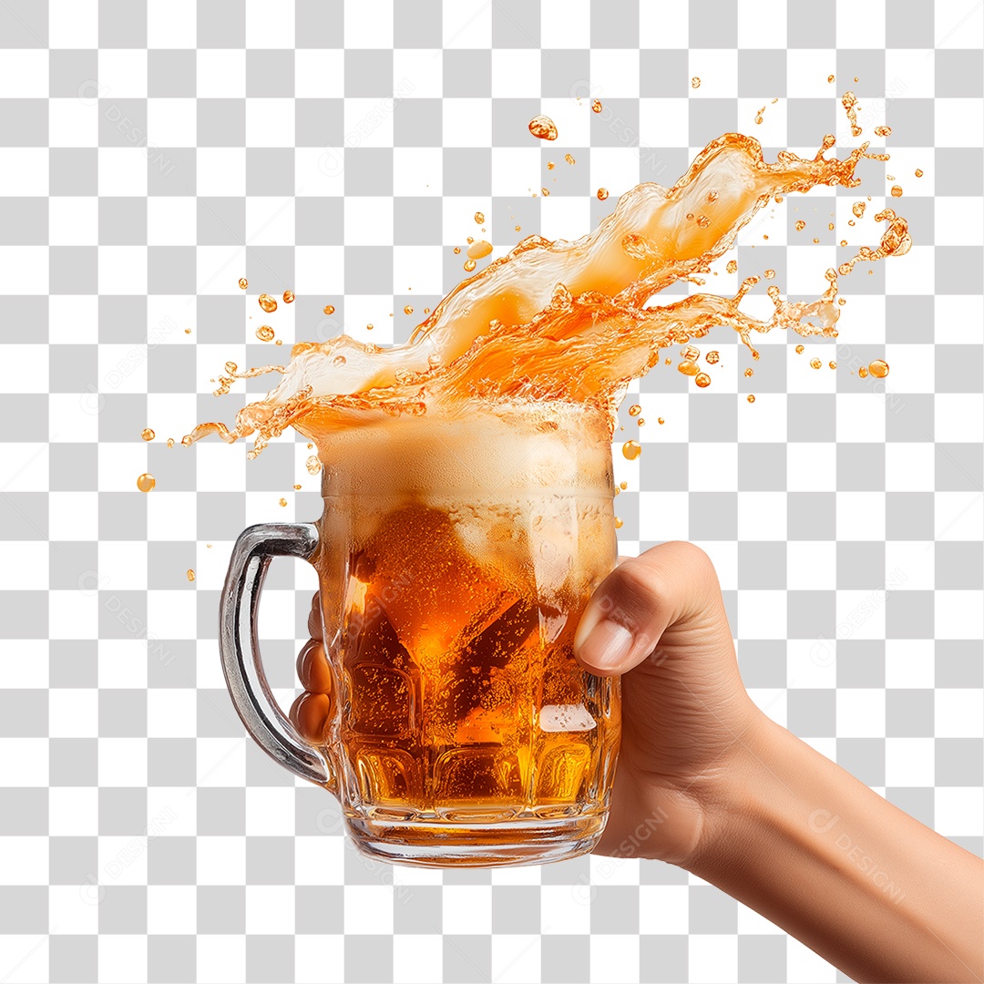 Mão Segurando Caneca de Cerveja PNG Transparente