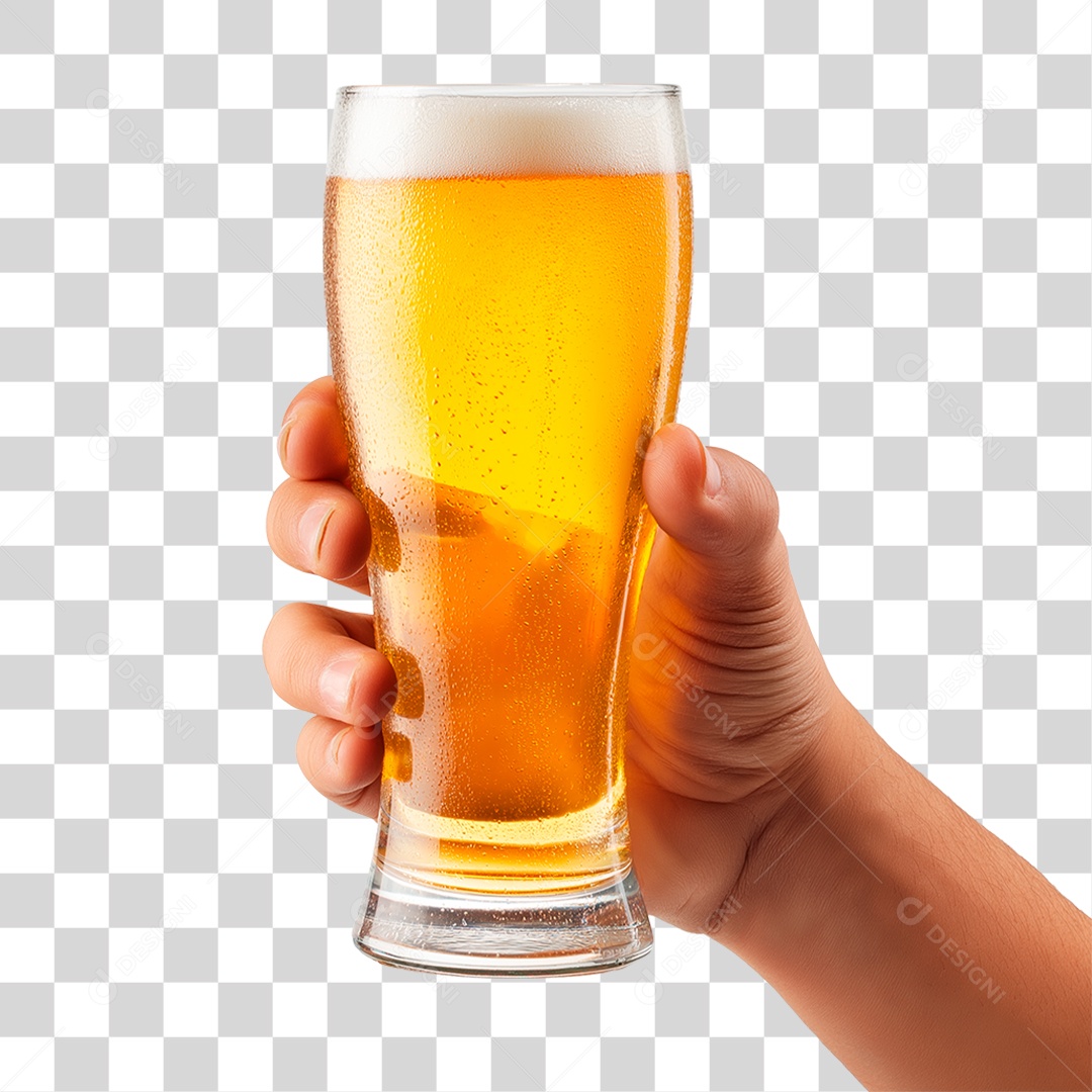 Mão Segurando Copo de Cerveja PNG Transparente