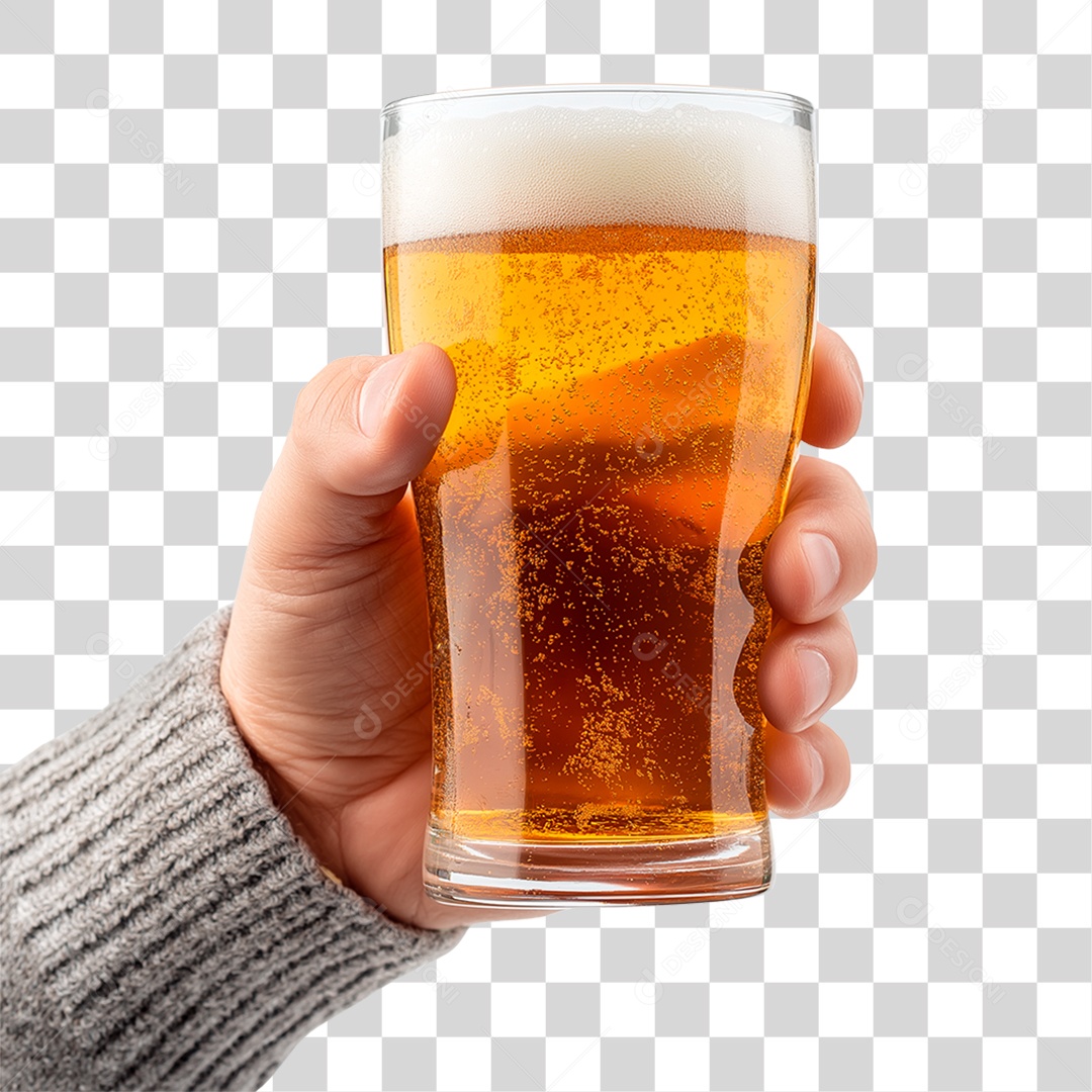 Mão Segurando Copo de Cerveja PNG Transparente