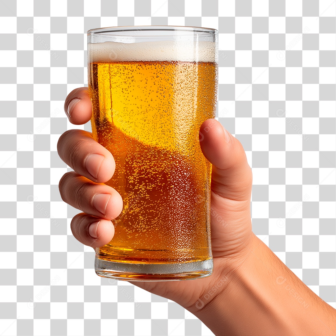 Mão Segurando Copo de Cerveja PNG Transparente