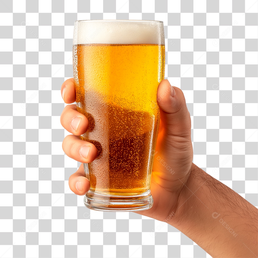 Mão Segurando Copo de Cerveja PNG Transparente